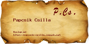 Papcsik Csilla névjegykártya