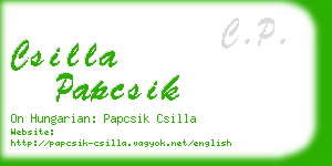 csilla papcsik business card